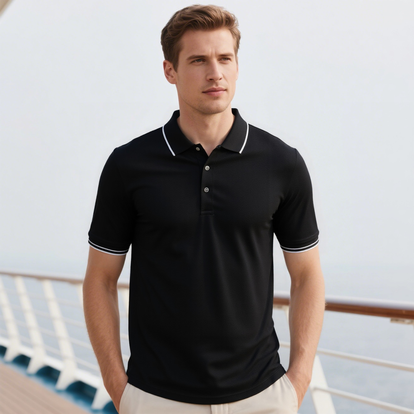 Clothes > Men's Clothing > Tops > T-Shirts  Quick-drying Cool Short-sleeved Fitness Casual Polo Shirt