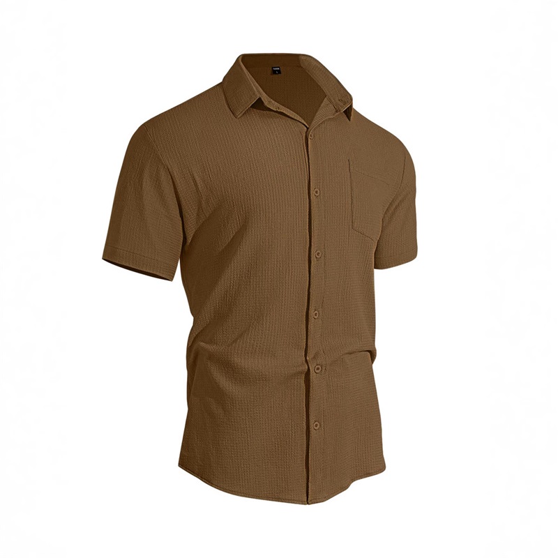 Clothes > Men's Clothing > Tops > T-Shirts  Men's Summer Loose Short Sleeve Stand Collar Shirt