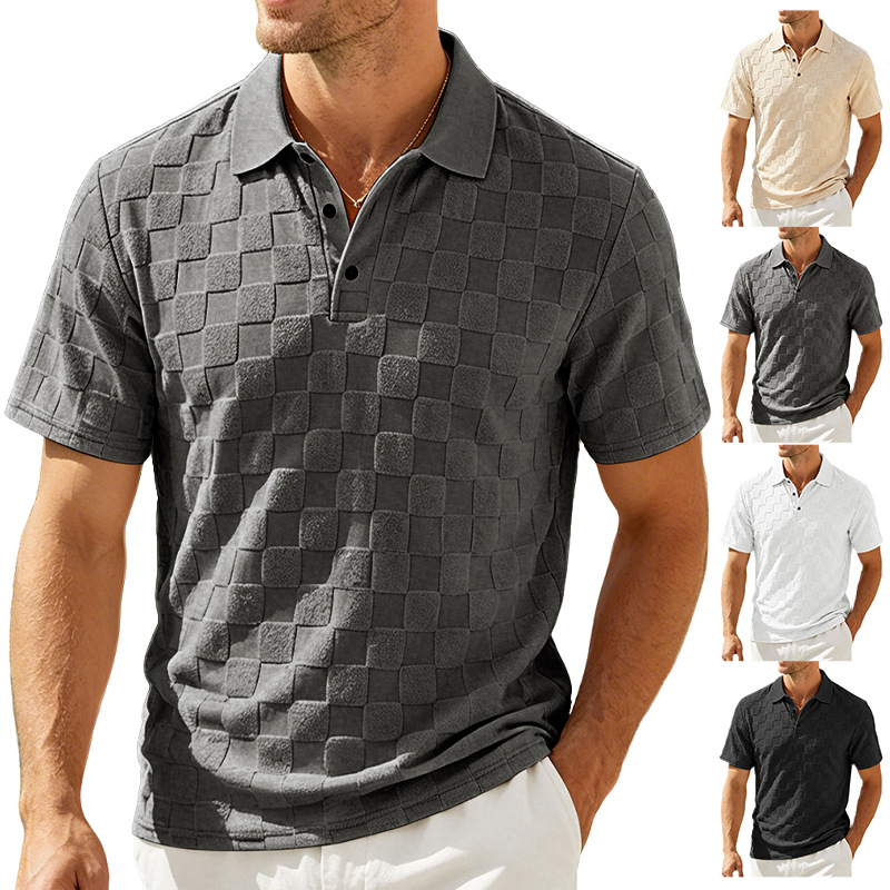 Clothes > Men's Clothing > Tops > T-Shirts  Summer Men's Lapel Polo Shirt Plus Size Short Sleeve T-Shirt