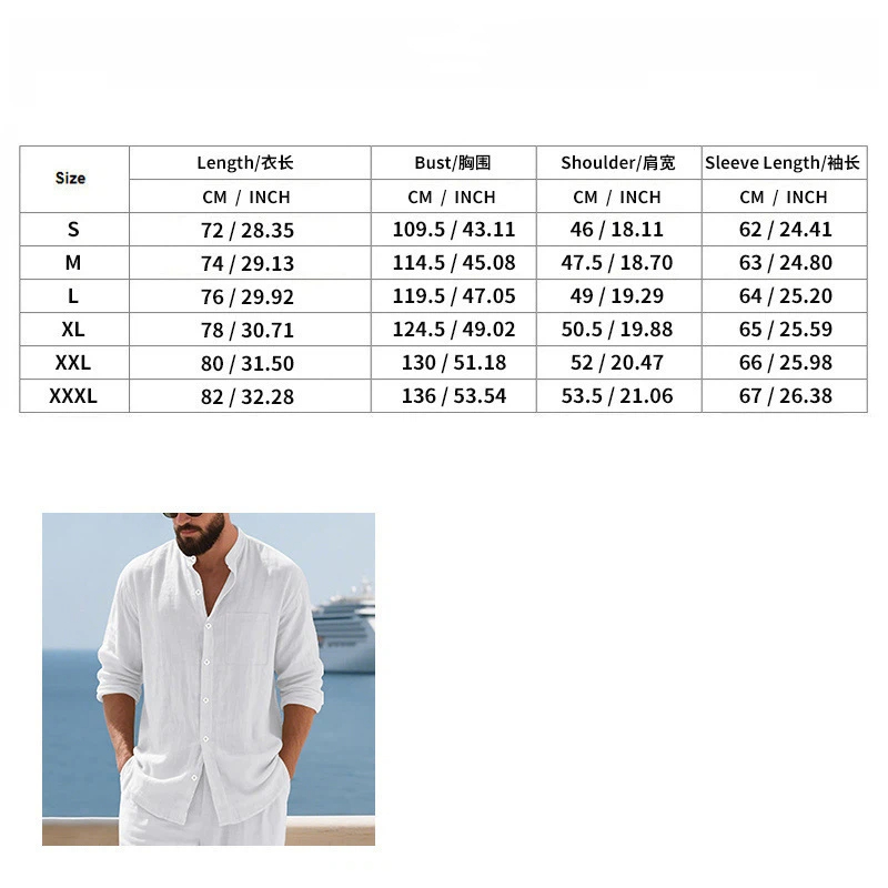 Clothes > Men's Clothing > Tops > Shirts  Men's Casual Cardigan Button-Down Shirt Henley Button Stand Collar Long Sleeve Shirt