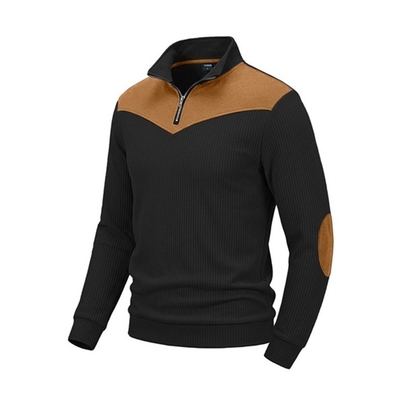 Clothes > Men's Clothing > Tops > Sweatshirts & Hoodies  Men's Stand Collar Sweatshirt Fashion Long Sleeve Top