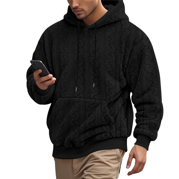 Clothes > Men's Clothing > Tops > Jackets & Coats Large Size Plush Hooded Coat For Autumn Warm Sweatshirt