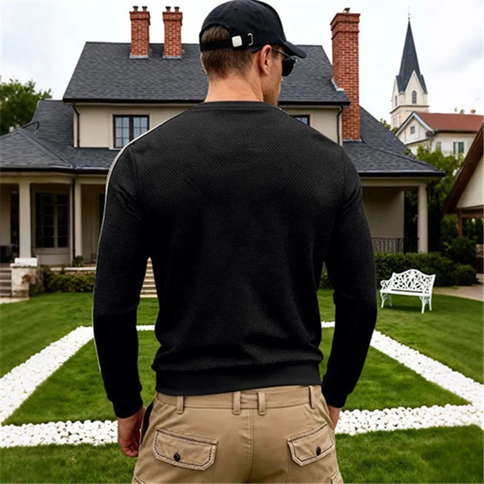 Clothes > Men's Clothing > Tops > Shirts  Spring And Autumn Men's Round Neck Casual And Versatile