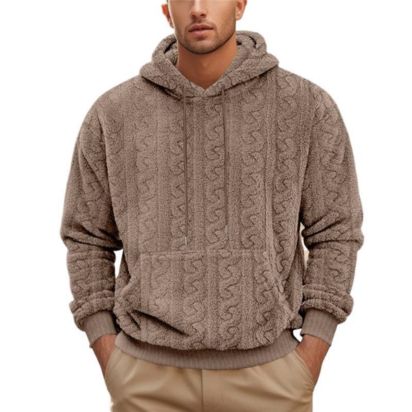 Clothes > Men's Clothing > Tops > Jackets & Coats Large Size Plush Hooded Coat For Autumn Warm Sweatshirt