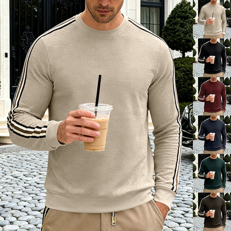 Clothes > Men's Clothing > Tops > Shirts  Spring And Autumn Men's Round Neck Casual And Versatile