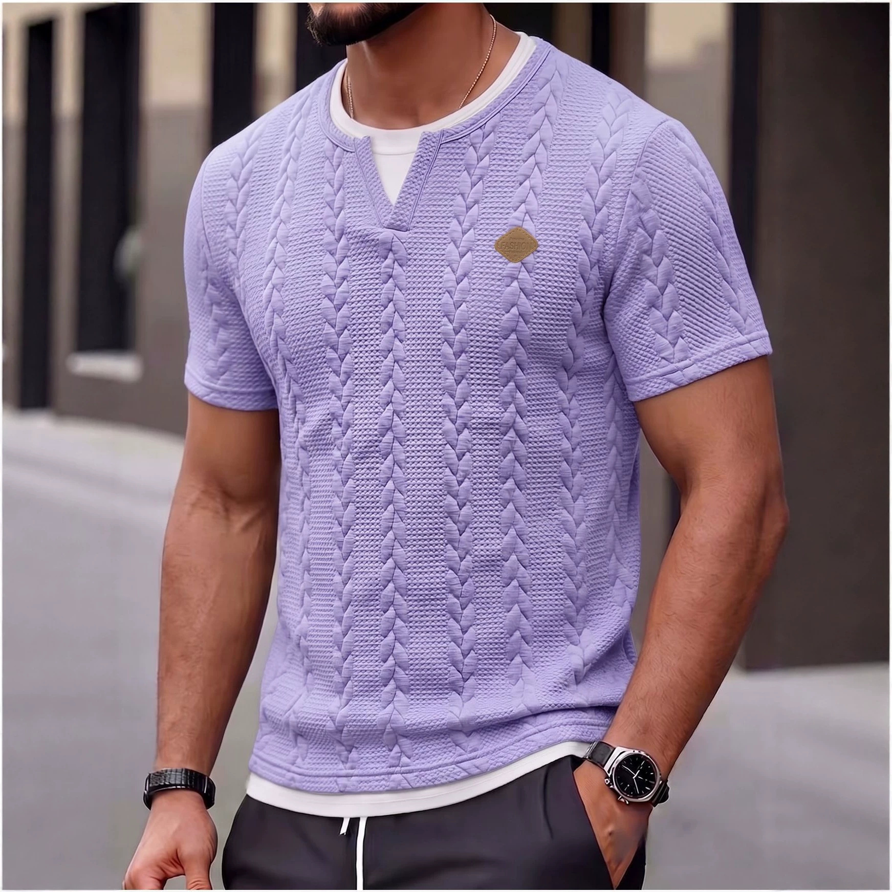 Clothes > Men's Clothing > Tops > T-Shirts  Summer Men's Slim Casual Short Sleeve T-Shirt
