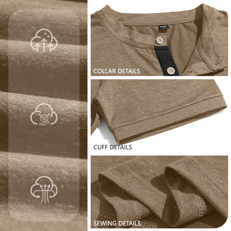 Clothes > Men's Clothing > Tops > T-Shirts  Summer Men's Shirt With Short Sleeves And Stand-up Collar