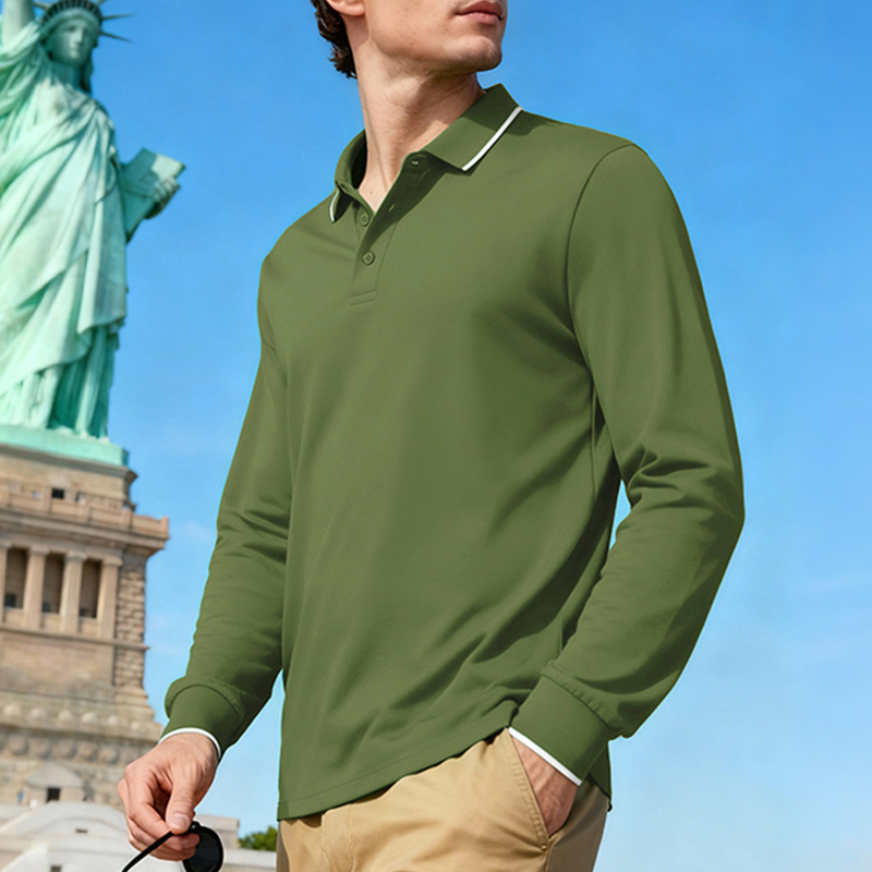 Clothes > Men's Clothing > Tops > Shirts  Men’s Loose-Fitting Casual Polo Shirt for Autumn – Quick-Drying