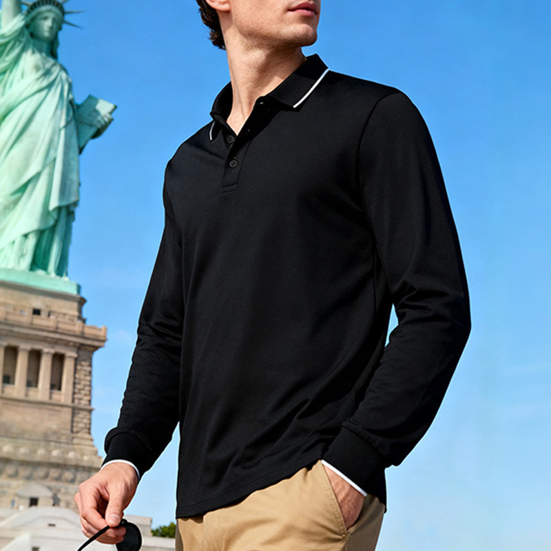 Clothes > Men's Clothing > Tops > Shirts  Men’s Loose-Fitting Casual Polo Shirt for Autumn – Quick-Drying