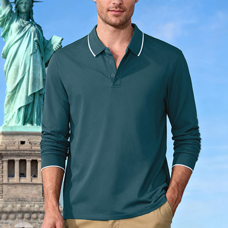 Clothes > Men's Clothing > Tops > Shirts  Men’s Loose-Fitting Casual Polo Shirt for Autumn – Quick-Drying