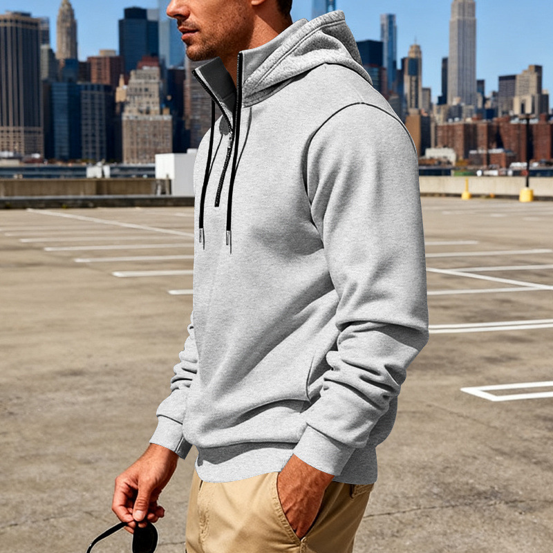Clothes > Men's Clothing > Tops > Sweatshirts & Hoodies  Men’s Loose-Fit Hooded Sweatshirt with Long Sleeves