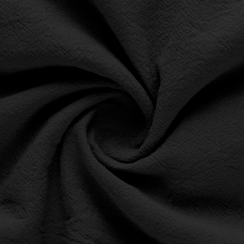 Clothes > Men's Clothing > Tops > T-Shirts Men’s Casual Loose-Fit Shirt: Men’s Stand-Up Collar, Button-Up, Linen, Short-Sleeved, Plain Colour, Mature Casual Style