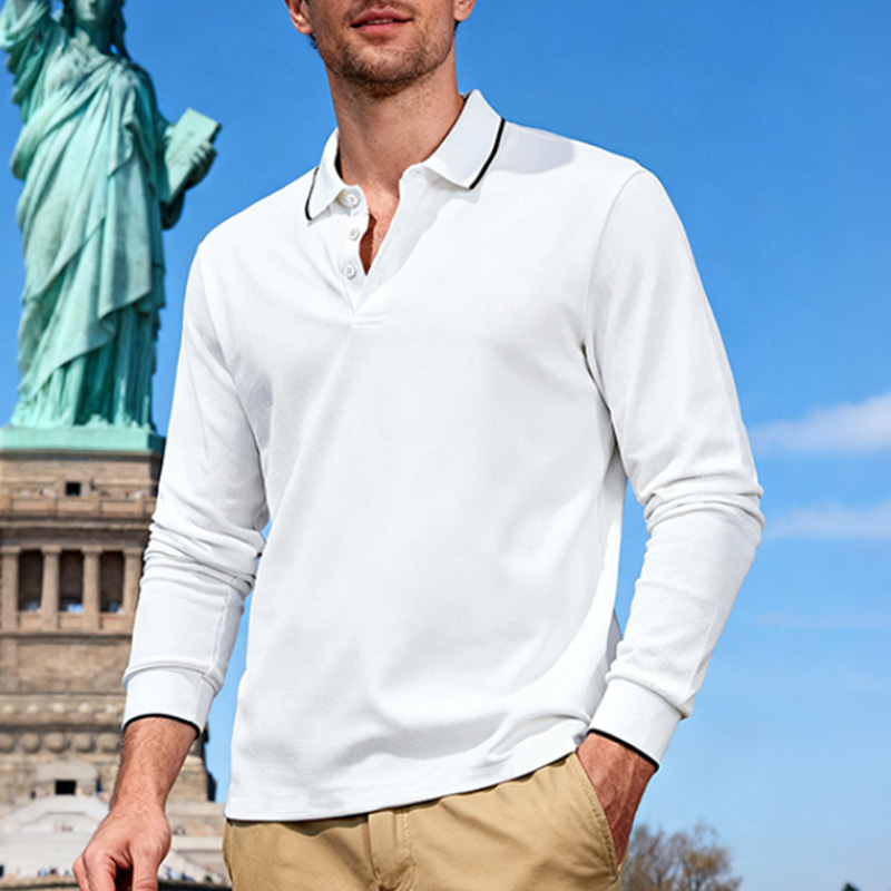 Clothes > Men's Clothing > Tops > Shirts  Men’s Loose-Fitting Casual Polo Shirt for Autumn – Quick-Drying