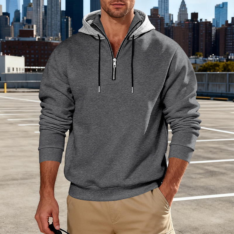 Clothes > Men's Clothing > Tops > Sweatshirts & Hoodies  Men’s Loose-Fit Hooded Sweatshirt with Long Sleeves