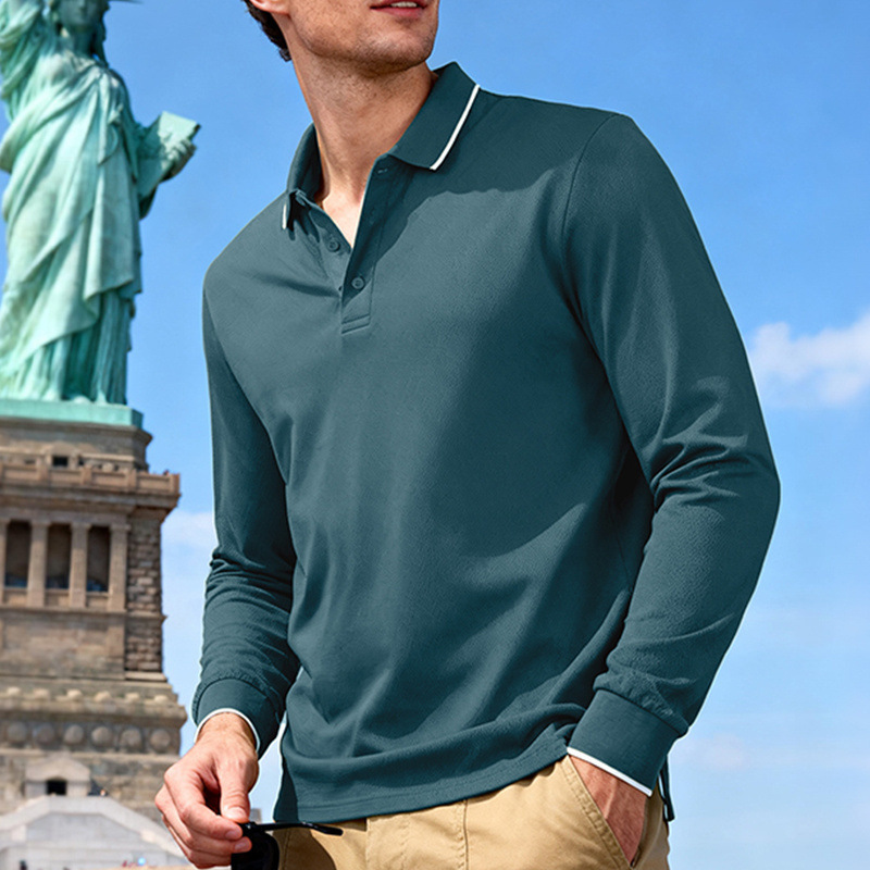 Clothes > Men's Clothing > Tops > Shirts  Men’s Loose-Fitting Casual Polo Shirt for Autumn – Quick-Drying
