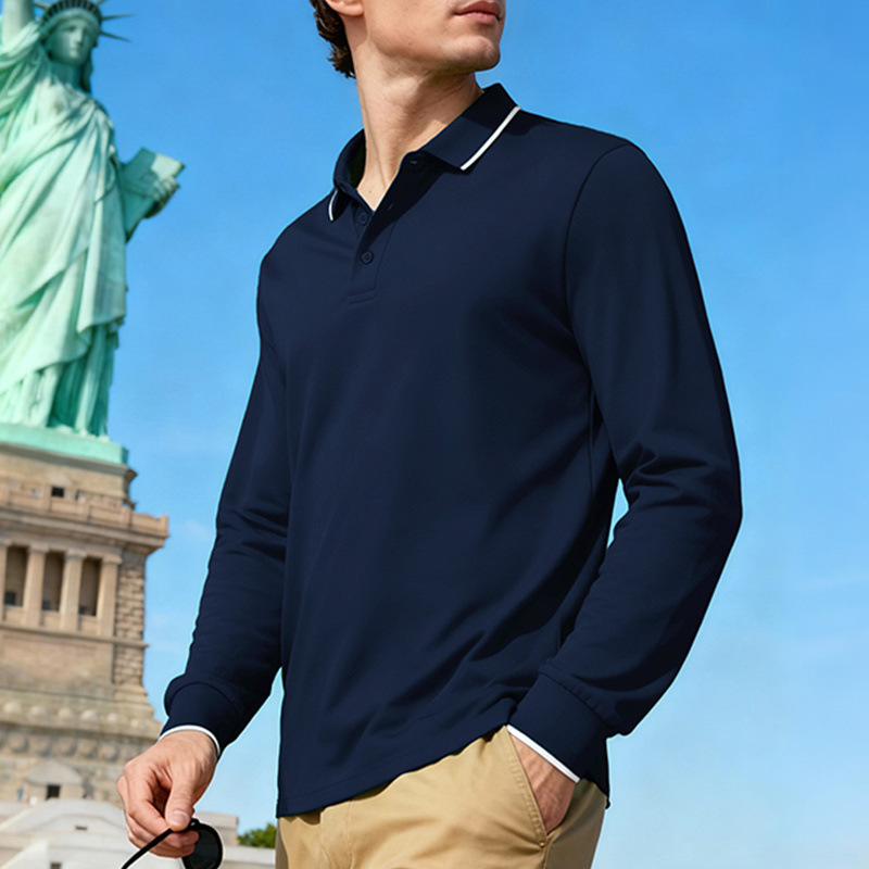 Clothes > Men's Clothing > Tops > Shirts  Men’s Loose-Fitting Casual Polo Shirt for Autumn – Quick-Drying