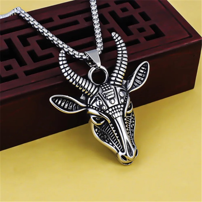 Fashion Accessories > Jewelry > Men Jewelry > Necklaces > Fashion Necklaces Men's Punk Necklace With Goat's Head