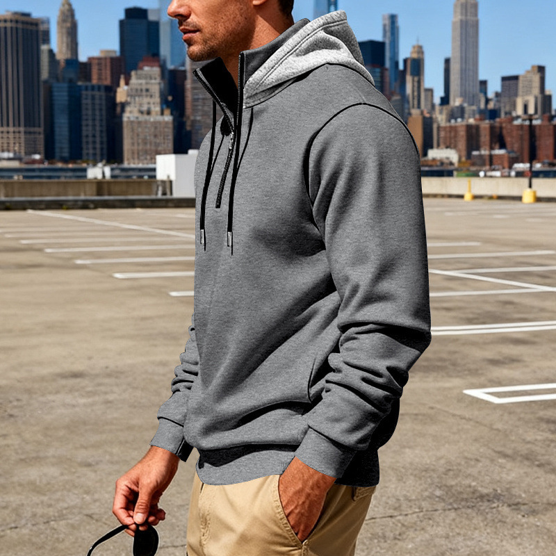 Clothes > Men's Clothing > Tops > Sweatshirts & Hoodies  Men’s Loose-Fit Hooded Sweatshirt with Long Sleeves