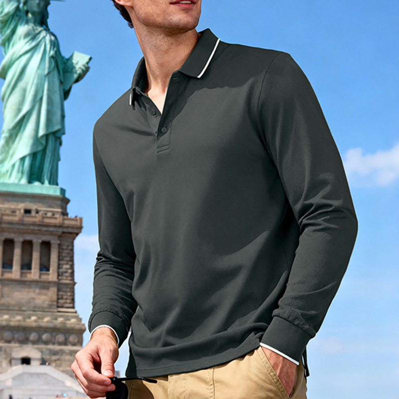 Clothes > Men's Clothing > Tops > Shirts  Men’s Loose-Fitting Casual Polo Shirt for Autumn – Quick-Drying