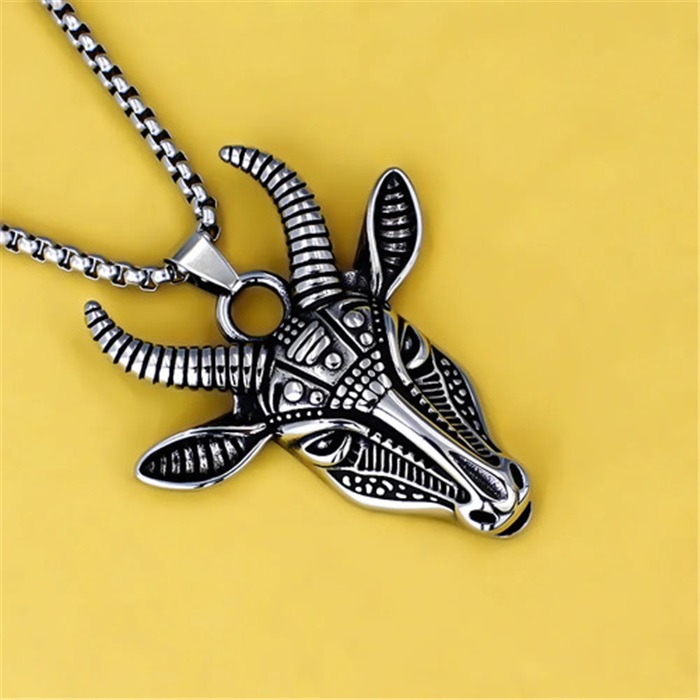 Fashion Accessories > Jewelry > Men Jewelry > Necklaces > Fashion Necklaces Men's Punk Necklace With Goat's Head