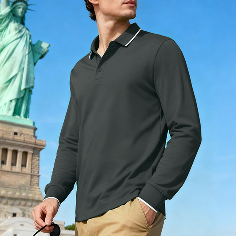 Clothes > Men's Clothing > Tops > Shirts  Men’s Loose-Fitting Casual Polo Shirt for Autumn – Quick-Drying