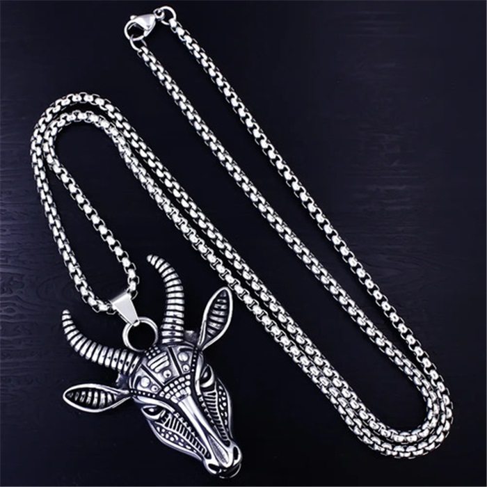 Fashion Accessories > Jewelry > Men Jewelry > Necklaces > Fashion Necklaces Men's Punk Necklace With Goat's Head