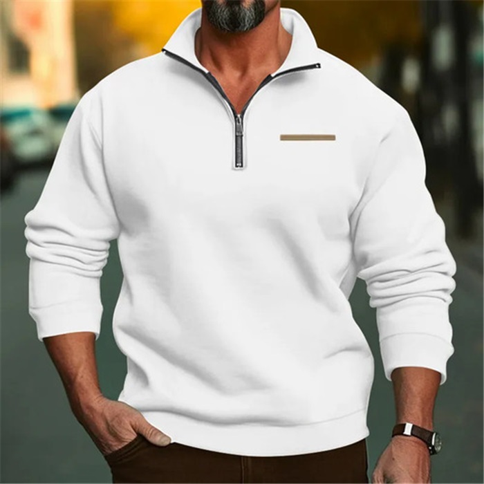 Clothes > Men's Clothing > Tops > Sweatshirts & Hoodies  Men's High-Neck, Long-Sleeved Sweatshirt
