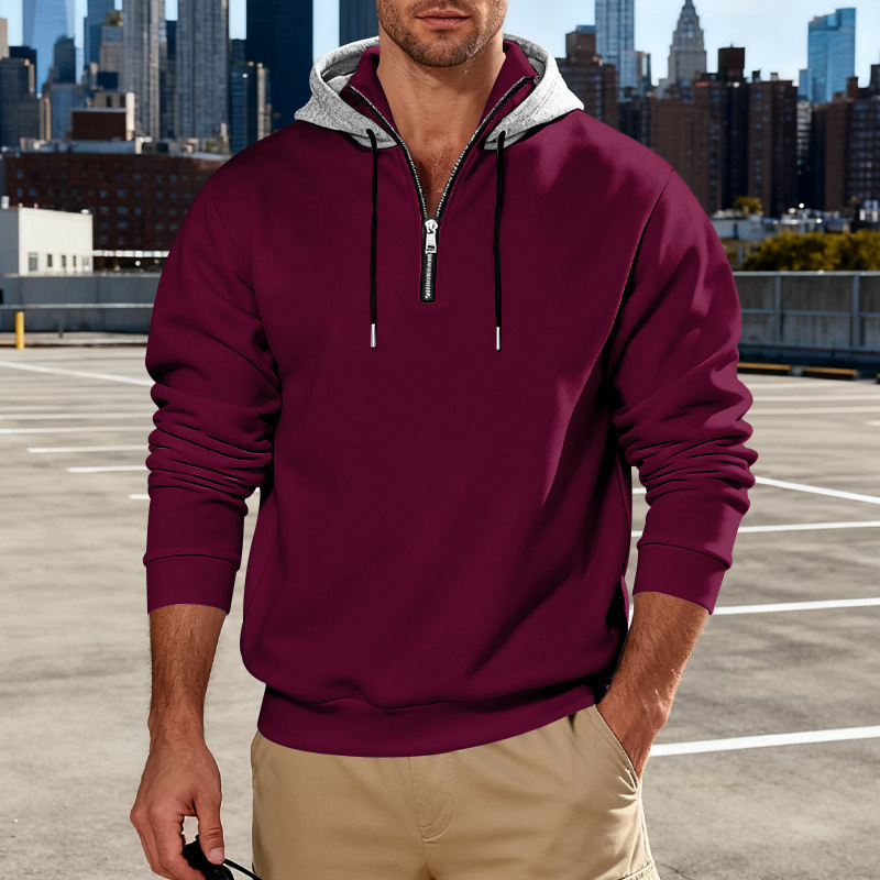 Clothes > Men's Clothing > Tops > Sweatshirts & Hoodies  Men’s Loose-Fit Hooded Sweatshirt with Long Sleeves