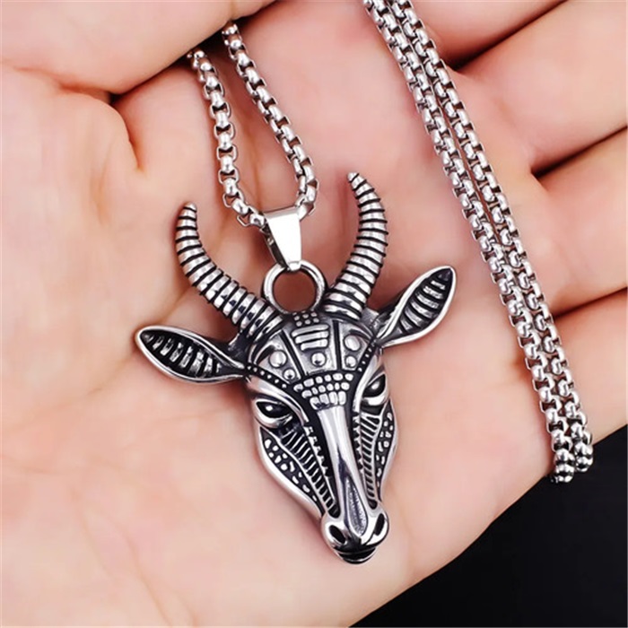 Fashion Accessories > Jewelry > Men Jewelry > Necklaces > Fashion Necklaces Men's Punk Necklace With Goat's Head