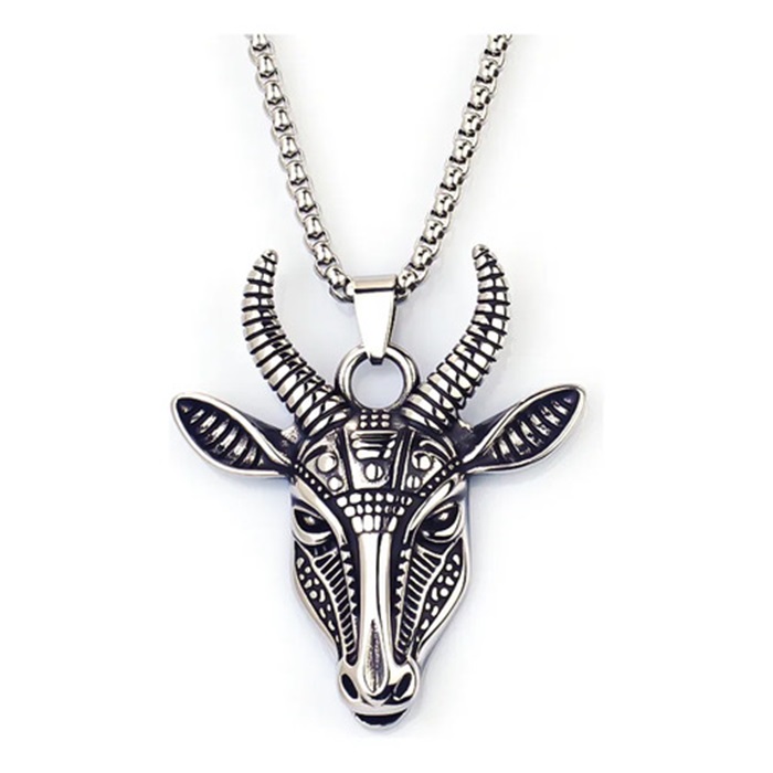 Fashion Accessories > Jewelry > Men Jewelry > Necklaces > Fashion Necklaces Men's Punk Necklace With Goat's Head