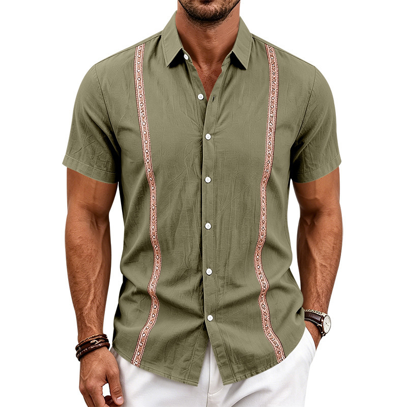 Clothes > Men's Clothing > Tops > T-Shirts Men’s Short-Sleeved Shirt with Collar, for Summer