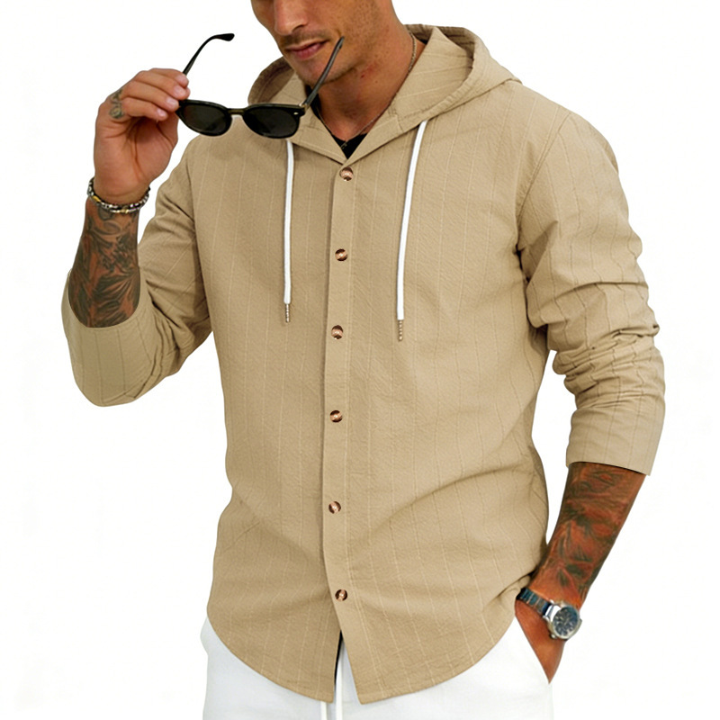 Clothes > Men's Clothing > Tops > Shirts Men’s Linen Hooded Sweatshirt