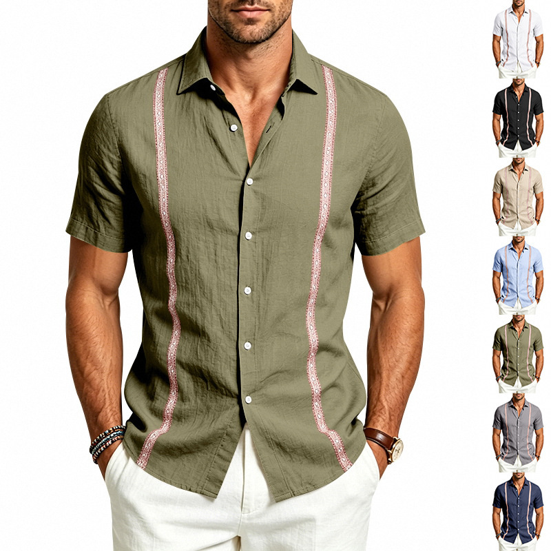 Clothes > Men's Clothing > Tops > T-Shirts Men’s Short-Sleeved Shirt with Collar, for Summer