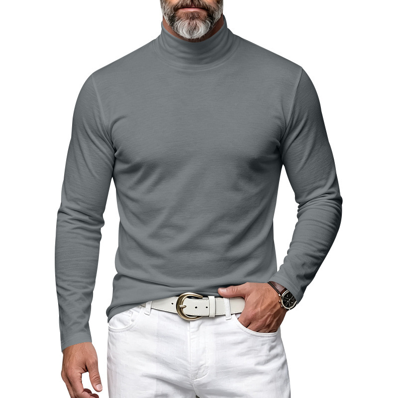 Clothes > Men's Clothing > Tops > Shirts Men’s Versatile, Comfortable, Slim-Fit Lining Shirt for Autumn–Winter with a High Collar and Long Sleeves