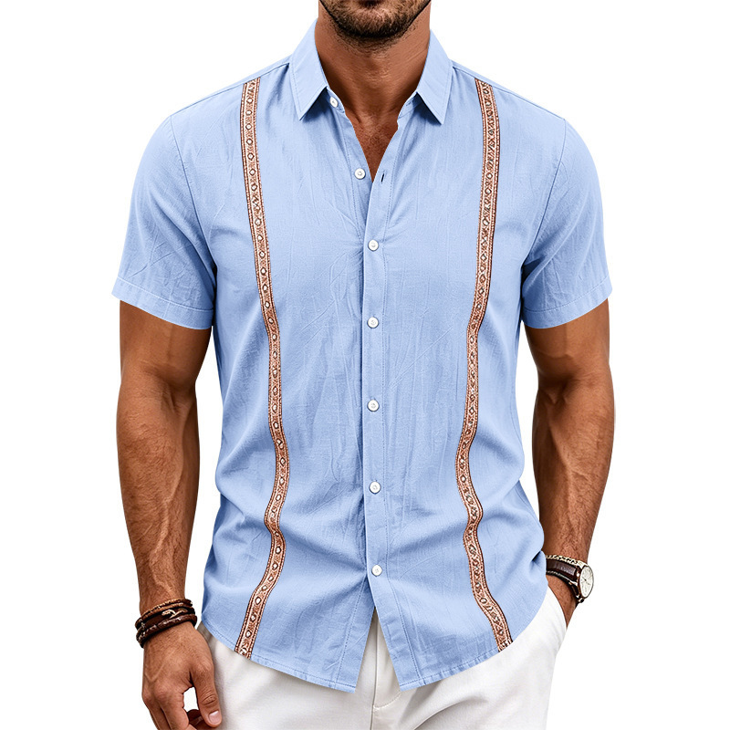 Clothes > Men's Clothing > Tops > T-Shirts Men’s Short-Sleeved Shirt with Collar, for Summer