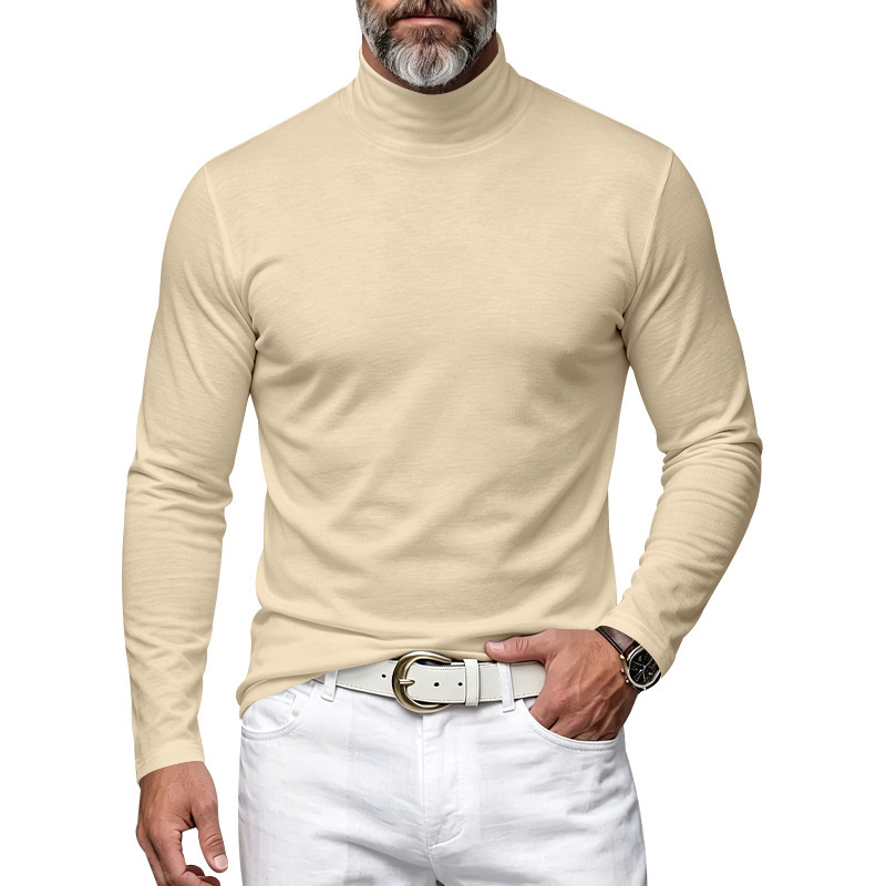 Clothes > Men's Clothing > Tops > Shirts Men’s Versatile, Comfortable, Slim-Fit Lining Shirt for Autumn–Winter with a High Collar and Long Sleeves