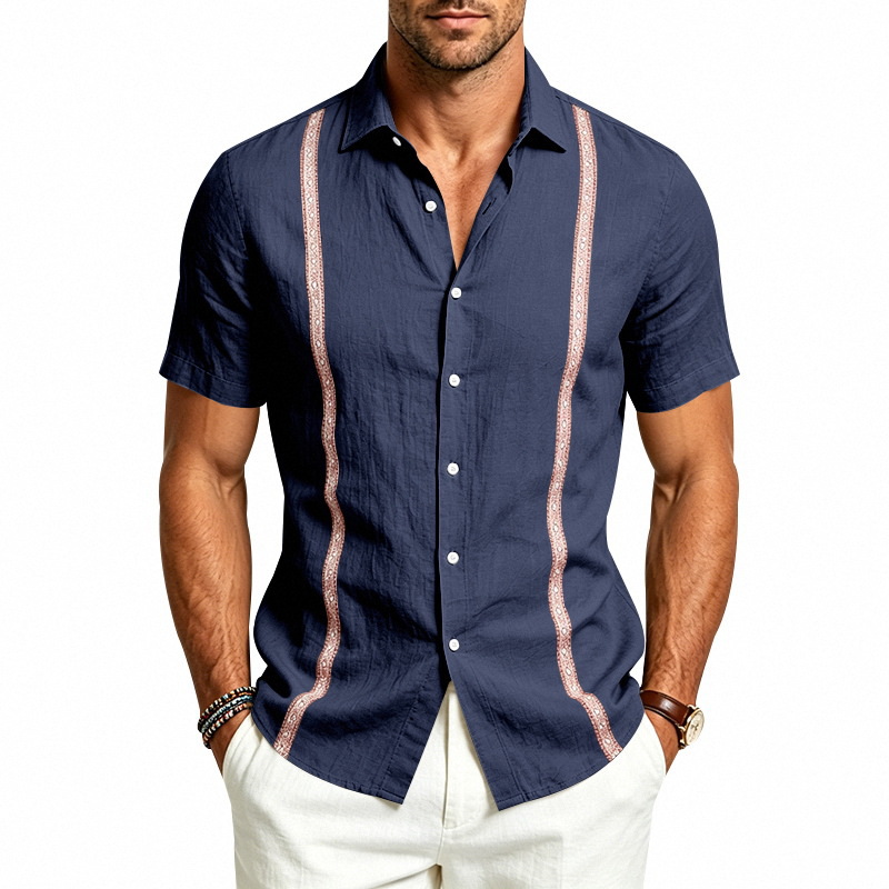 Clothes > Men's Clothing > Tops > T-Shirts Men’s Short-Sleeved Shirt with Collar, for Summer