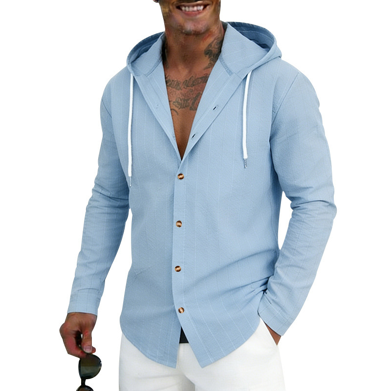 Clothes > Men's Clothing > Tops > Shirts Men’s Linen Hooded Sweatshirt