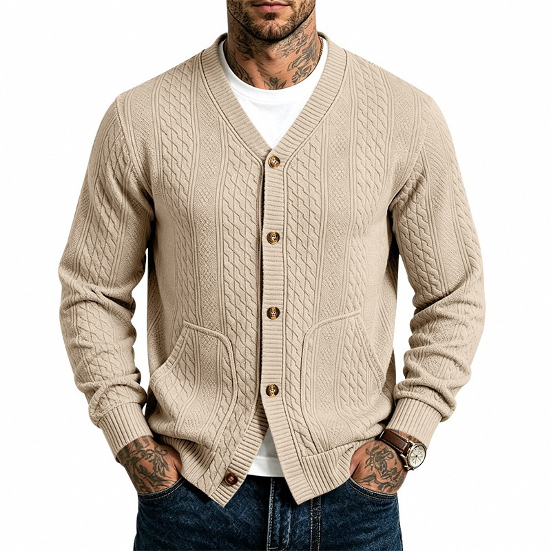 Clothes > Men's Clothing > Tops > Sweatshirts & Hoodies Men’s Autumn/Winter Loose-Fit Button-Up Sweatshirts, Retro Jumpers and Knitted Jackets
