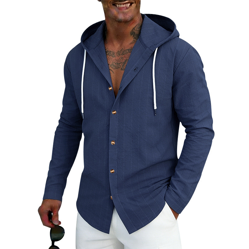 Clothes > Men's Clothing > Tops > Shirts Men’s Linen Hooded Sweatshirt