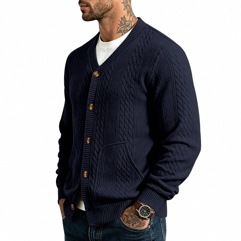 Clothes > Men's Clothing > Tops > Sweatshirts & Hoodies Men’s Autumn/Winter Loose-Fit Button-Up Sweatshirts, Retro Jumpers and Knitted Jackets
