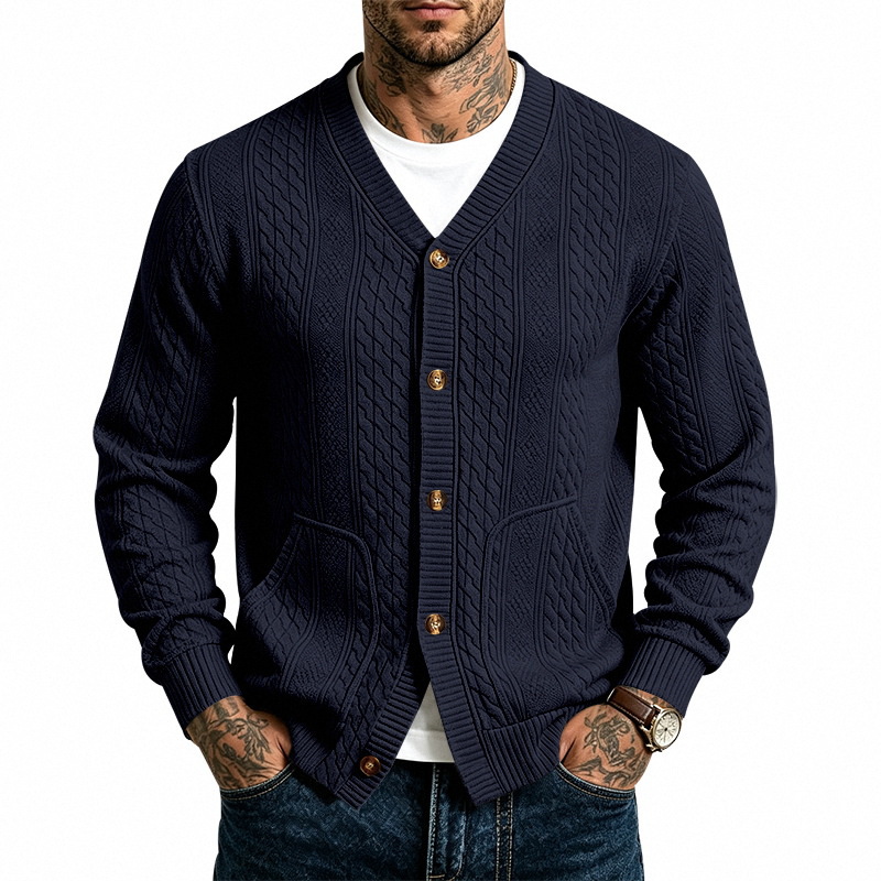 Clothes > Men's Clothing > Tops > Sweatshirts & Hoodies Men’s Autumn/Winter Loose-Fit Button-Up Sweatshirts, Retro Jumpers and Knitted Jackets