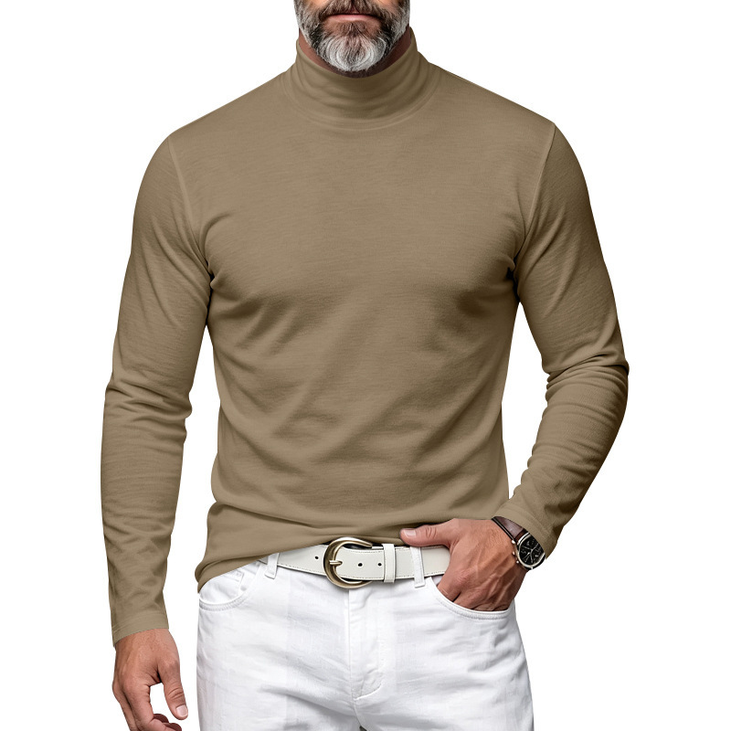 Clothes > Men's Clothing > Tops > Shirts Men’s Versatile, Comfortable, Slim-Fit Lining Shirt for Autumn–Winter with a High Collar and Long Sleeves