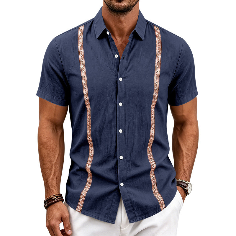 Clothes > Men's Clothing > Tops > T-Shirts Men’s Short-Sleeved Shirt with Collar, for Summer