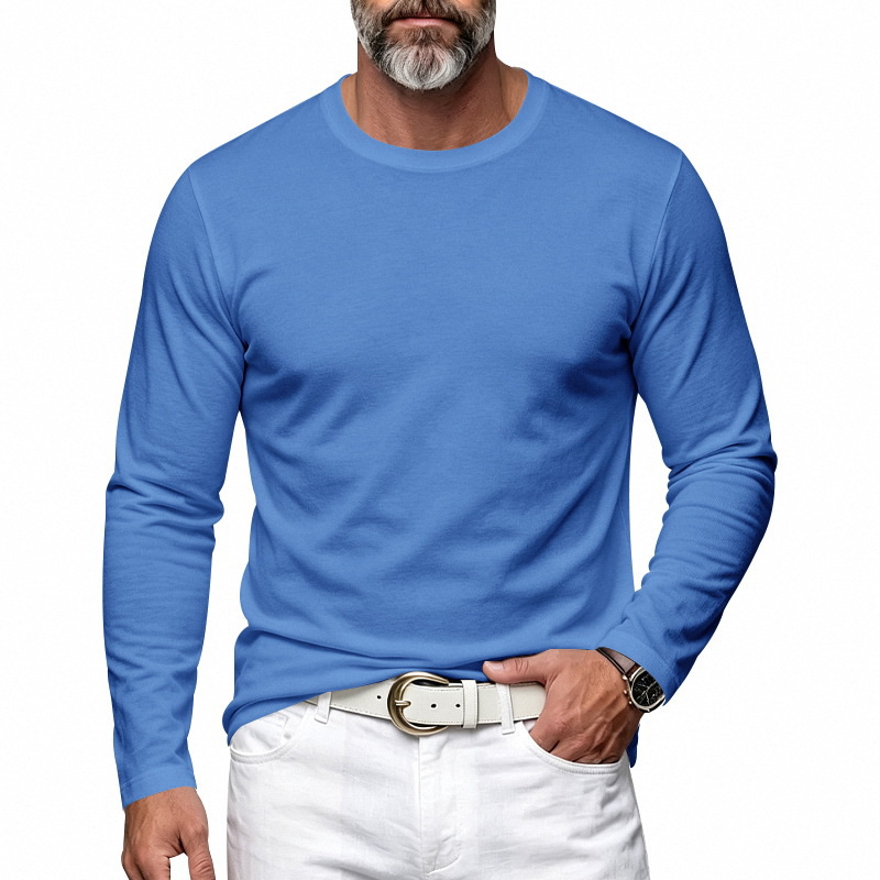 Clothes > Men's Clothing > Tops > Shirts Men’s Long-Sleeved Round-Neck Shirt, Style