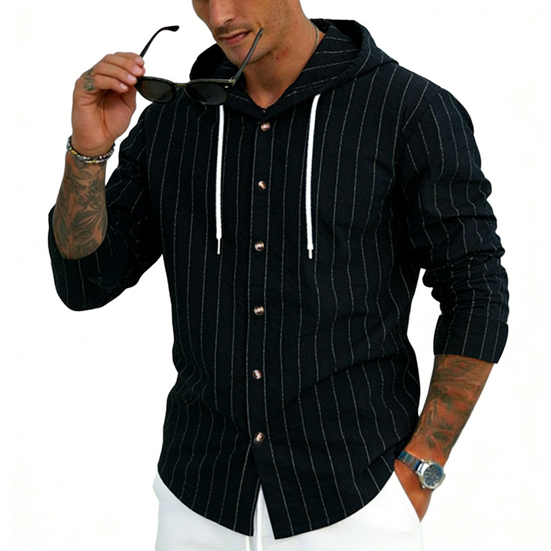 Clothes > Men's Clothing > Tops > Shirts Men’s Linen Hooded Sweatshirt
