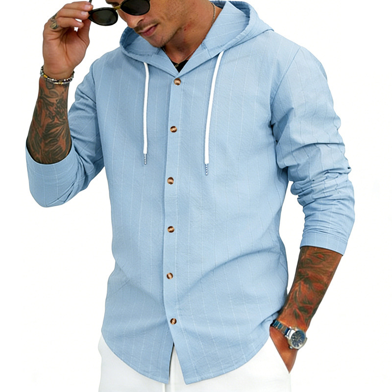 Clothes > Men's Clothing > Tops > Shirts Men’s Linen Hooded Sweatshirt
