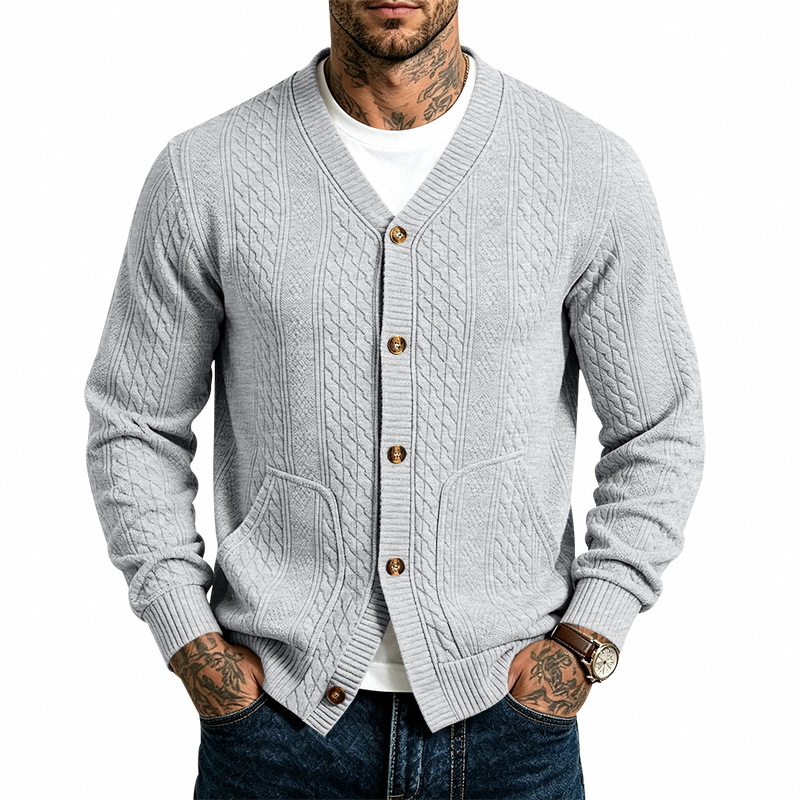 Clothes > Men's Clothing > Tops > Sweatshirts & Hoodies Men’s Autumn/Winter Loose-Fit Button-Up Sweatshirts, Retro Jumpers and Knitted Jackets