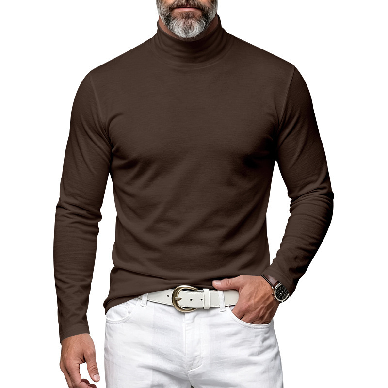 Clothes > Men's Clothing > Tops > Shirts Men’s Versatile, Comfortable, Slim-Fit Lining Shirt for Autumn–Winter with a High Collar and Long Sleeves
