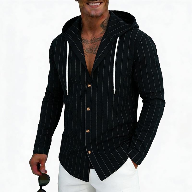 Clothes > Men's Clothing > Tops > Shirts Men’s Linen Hooded Sweatshirt